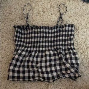 Plaid cotton tank top